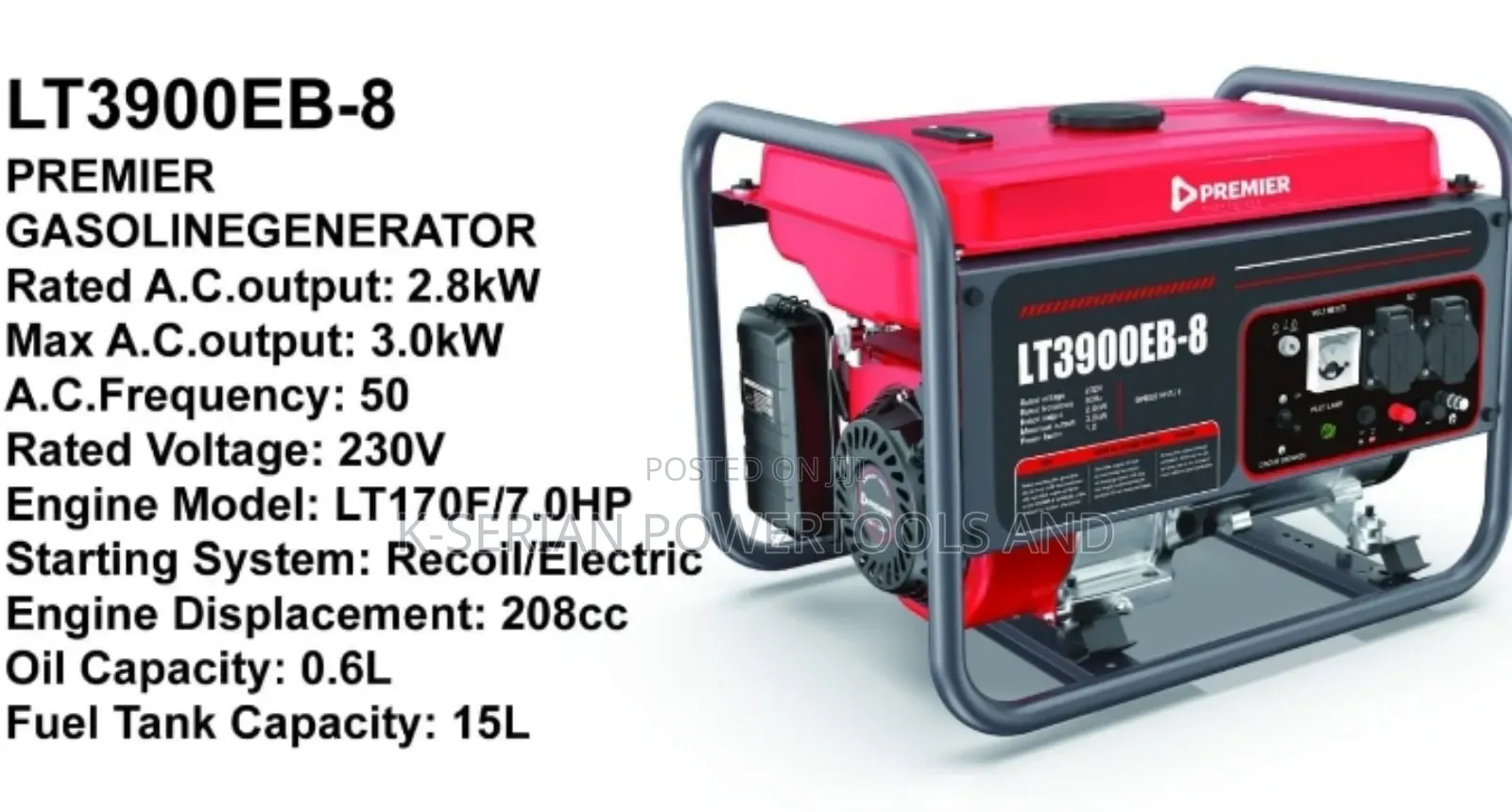Premier Gasoline Generator 7.0hp/7.0hp Gasoline Generator