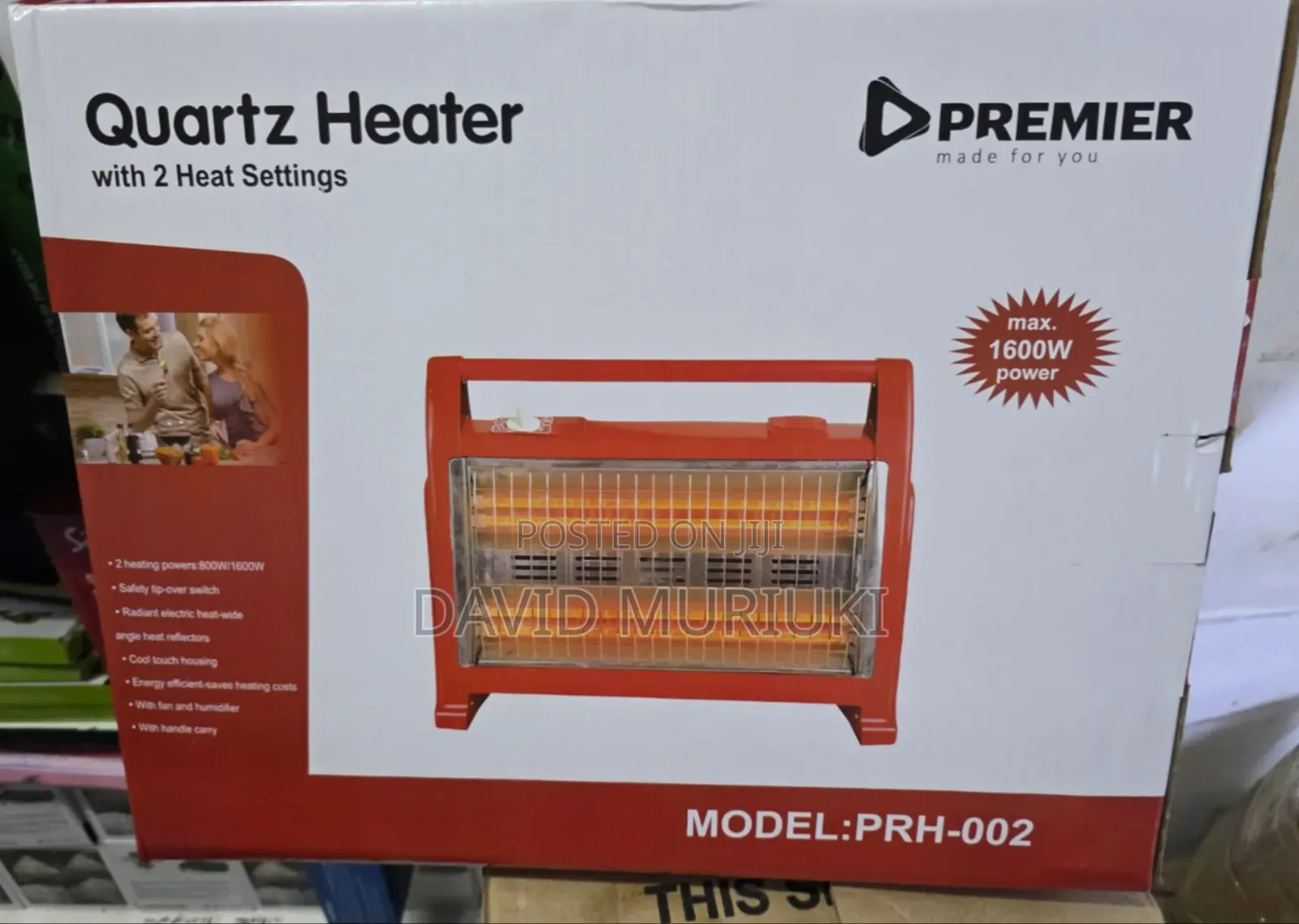 Premier 1600w Portable Quartz Room Heater