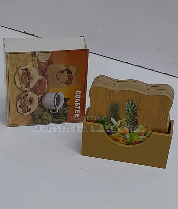 6pcs Bamboo Coasters With Stand - thumbnail 2