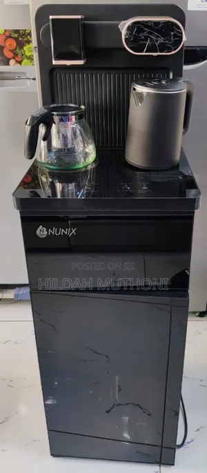 Black and Silver Nunix Bottom Load Hot and Cold Water Dispenser