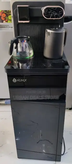 Black and Silver Nunix Bottom Load Hot and Cold Water Dispenser