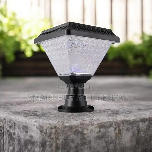 Solar Powered Outdoor Garden Pillar Light With Led