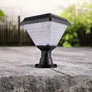 Outdoor Solar Led Post Lamp With Stylish Diamond Shade