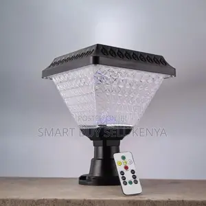 Solar Powered Modern Fence Post Light With Led