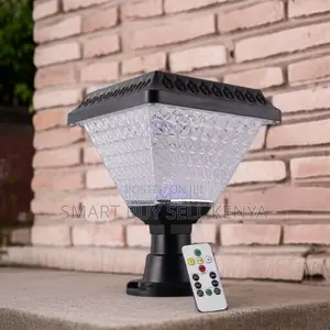 Outdoor Solar Garden Pillar Light With Crystal Design