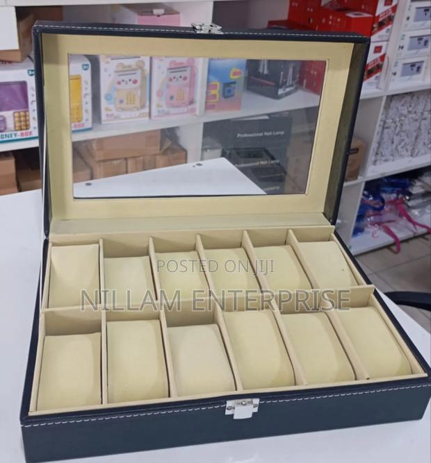 12 Slots Leather Watch Organizer - thumbnail 2