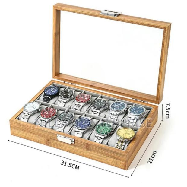 12 Slots Wooden Watch Organizer - thumbnail 2