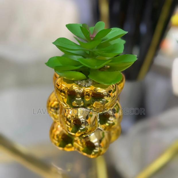 Gold/Green Decorative Homes/Office Succulent