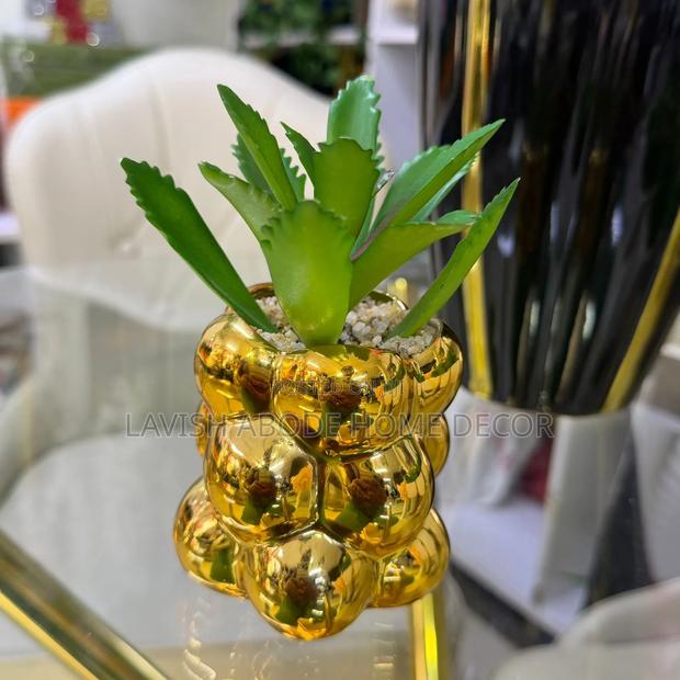 Gold/Green Decorative Homes/Office Succulent - thumbnail 2