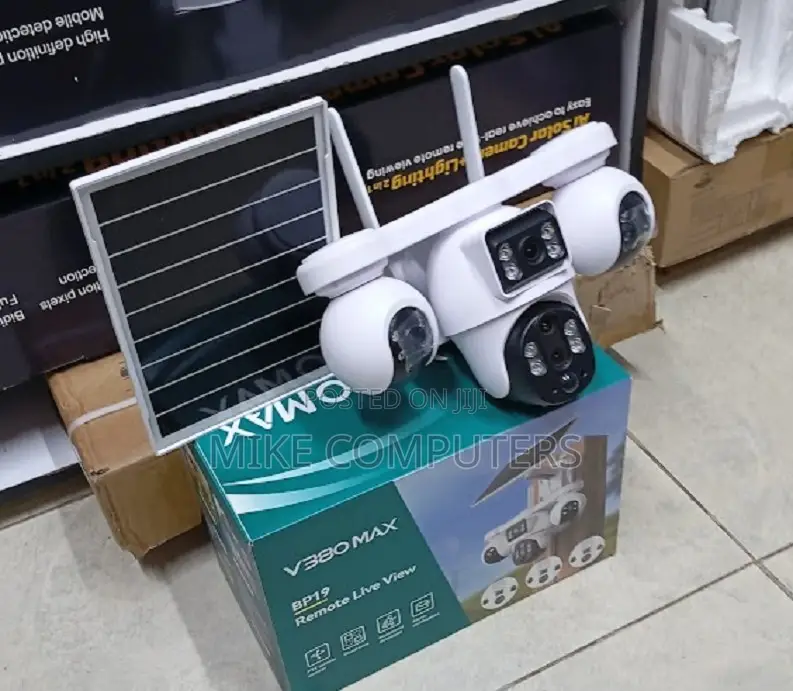 V380 Pro Max 4g Simcard 4 Lens Outdoor Solar Camera With Audio