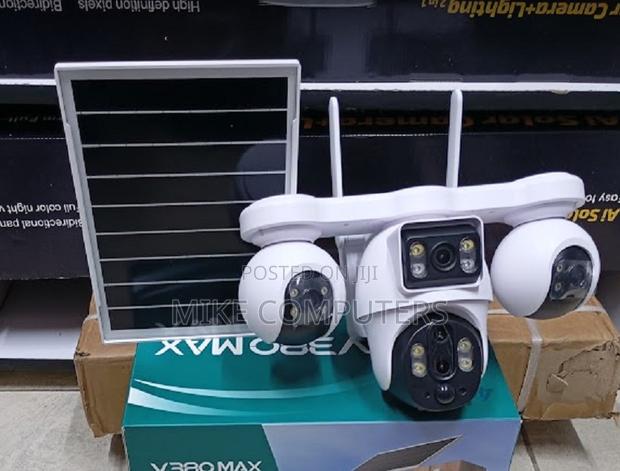 Solar V380 Max Quad(4)Lens 4g Simcard Solar Powered Outdoor Camera 8mp