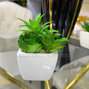 Large Artificial Succulent in White Ceramic Pot – Home Office Décor