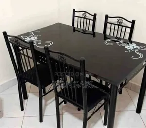 Pure Black White 4 Sitter Dinning Table
