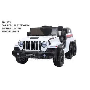 Kids Electric Ride-on Jeep Car 12v Battery 4 Motor – White