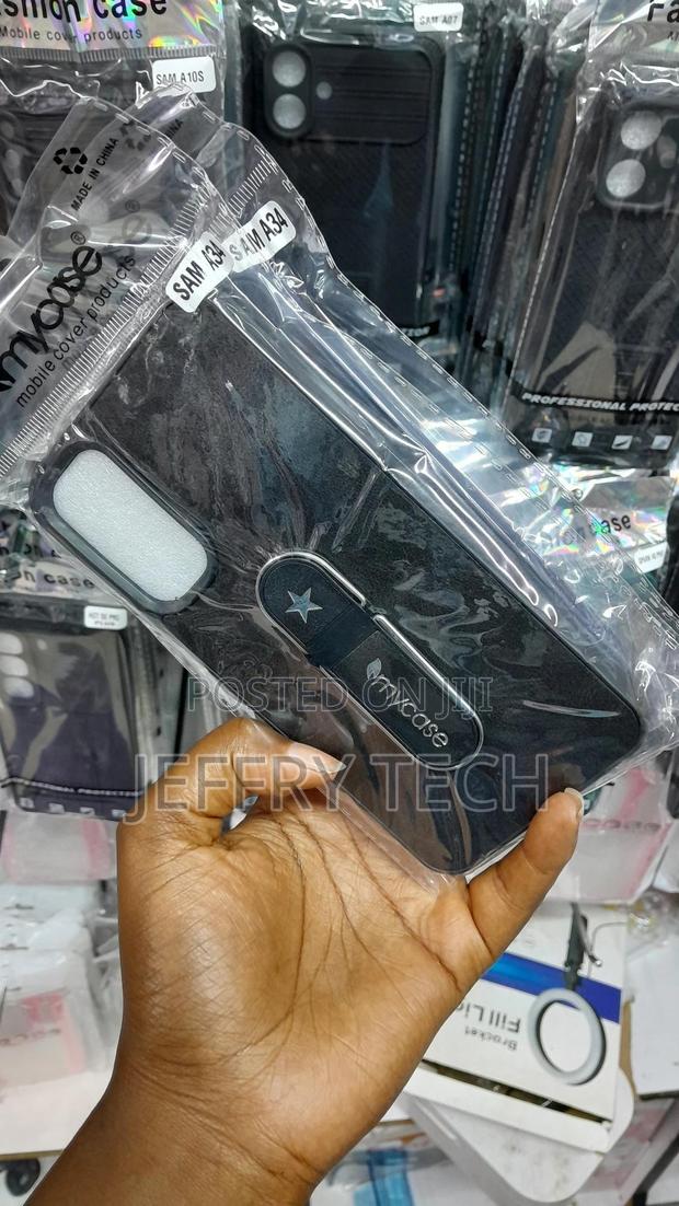 Excel Silicone Leather Case for Samsung Galaxy A34 5g-Black - thumbnail 3