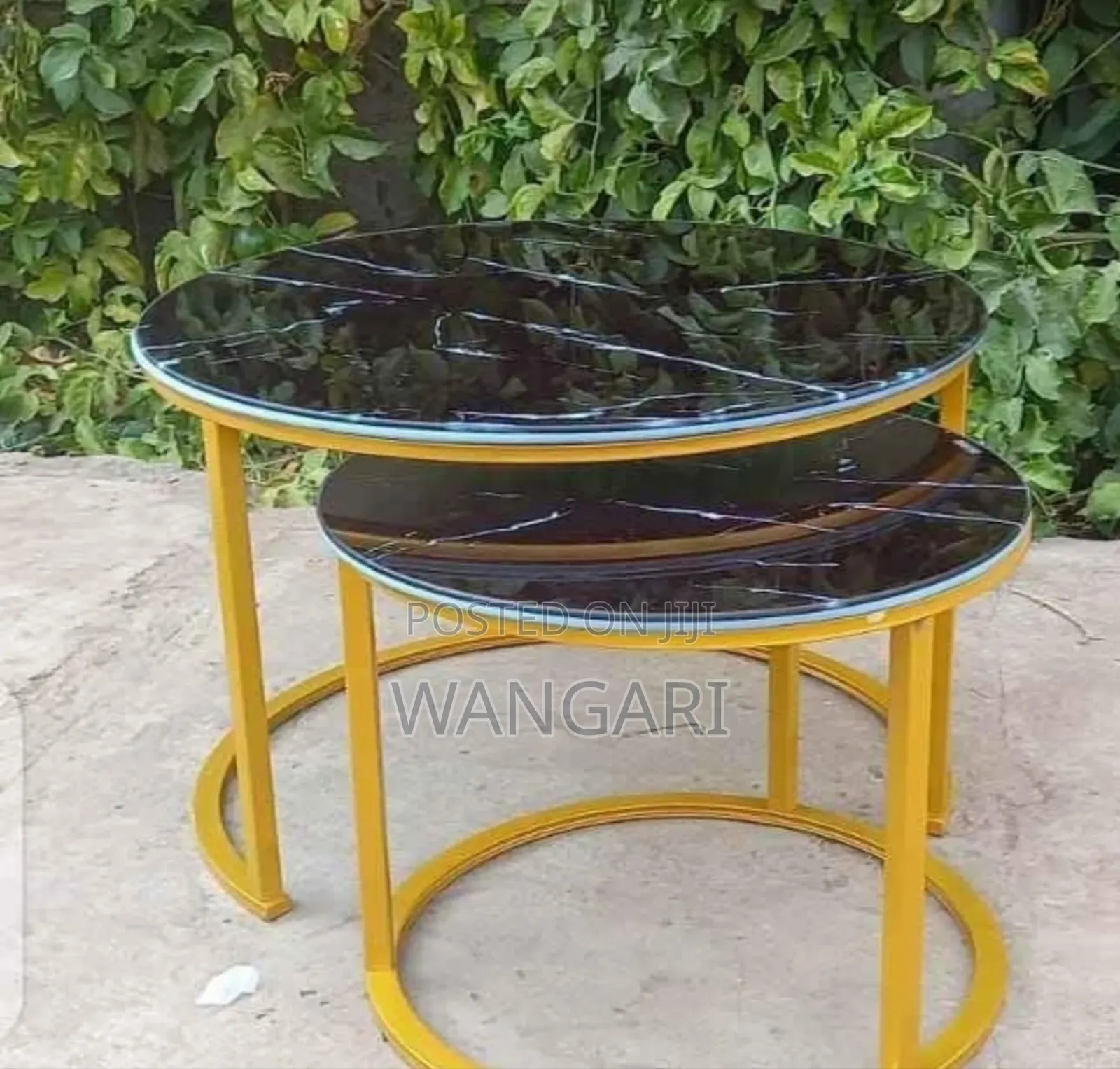 Shinny Marble Nesting Coffee Table (Glass Effect)