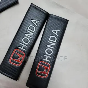 2pcs Honda Logo Carbon Fiber Seat Belt Pads