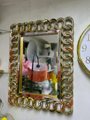 Modern Decorative Gold Rectanglar Mirror.