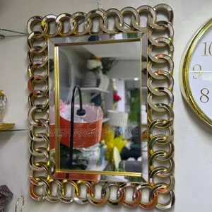 Modern Decorative Gold Rectanglar Mirror.