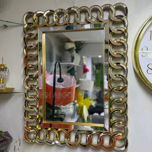 Modern Decorative Gold Rectanglar Mirror.