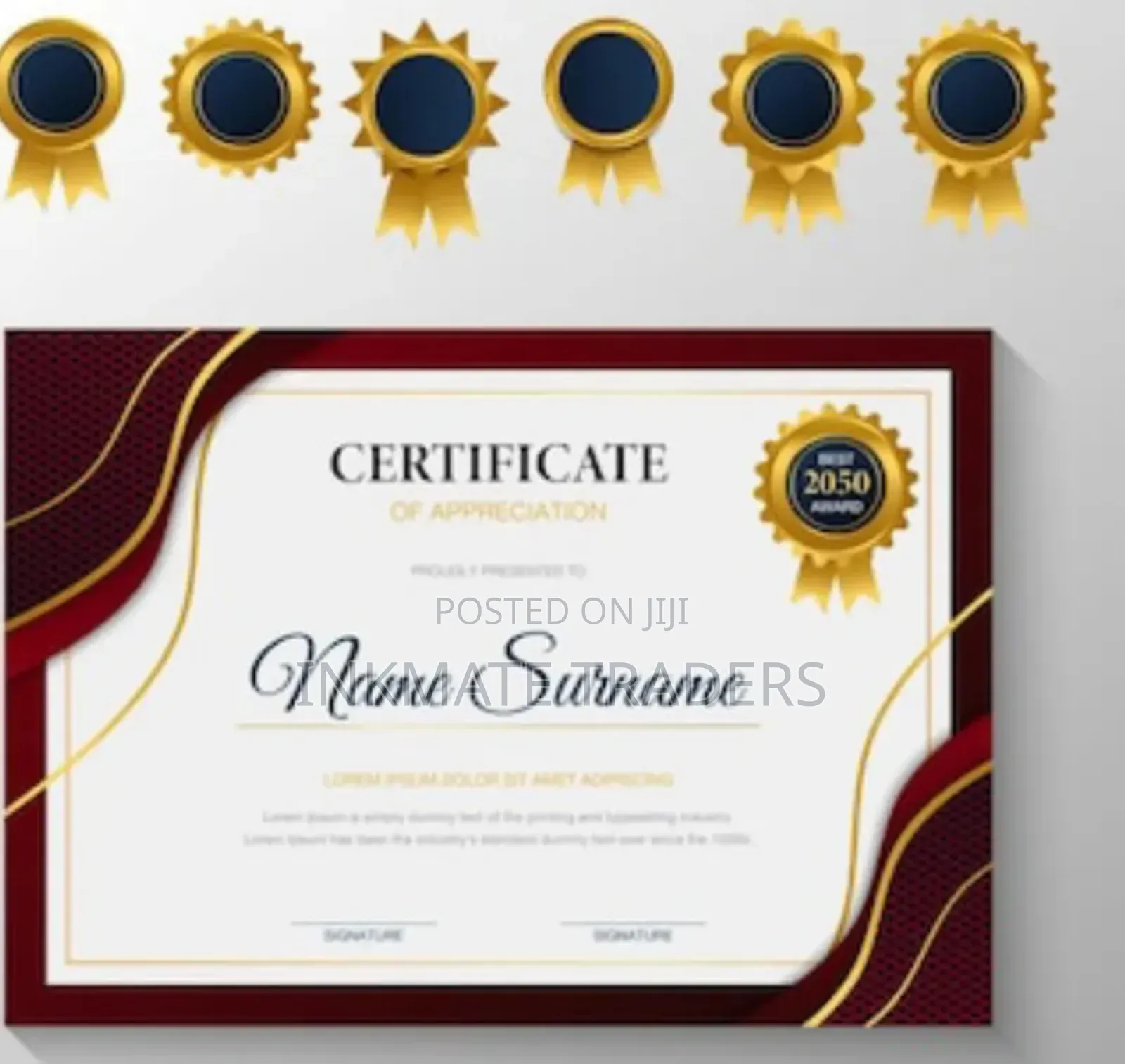 Colourful Printed Certificates