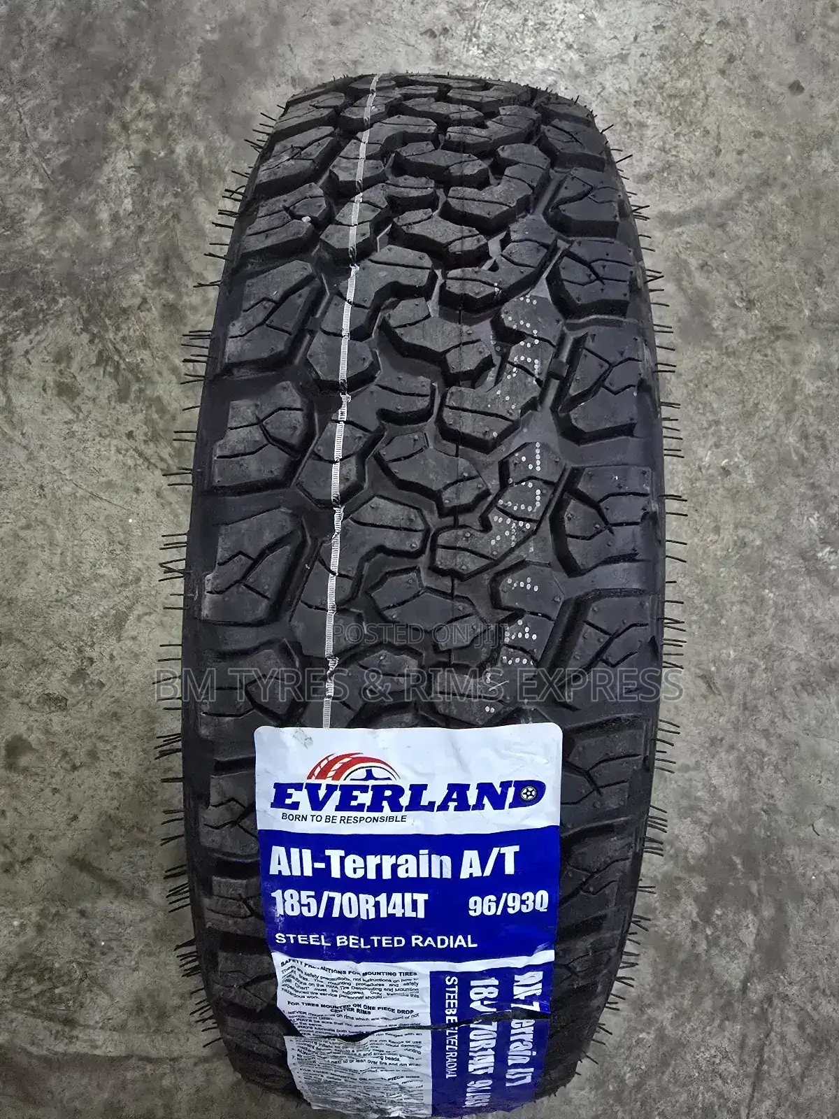 185 /70 R14 Everland Tyres (All Terrein)