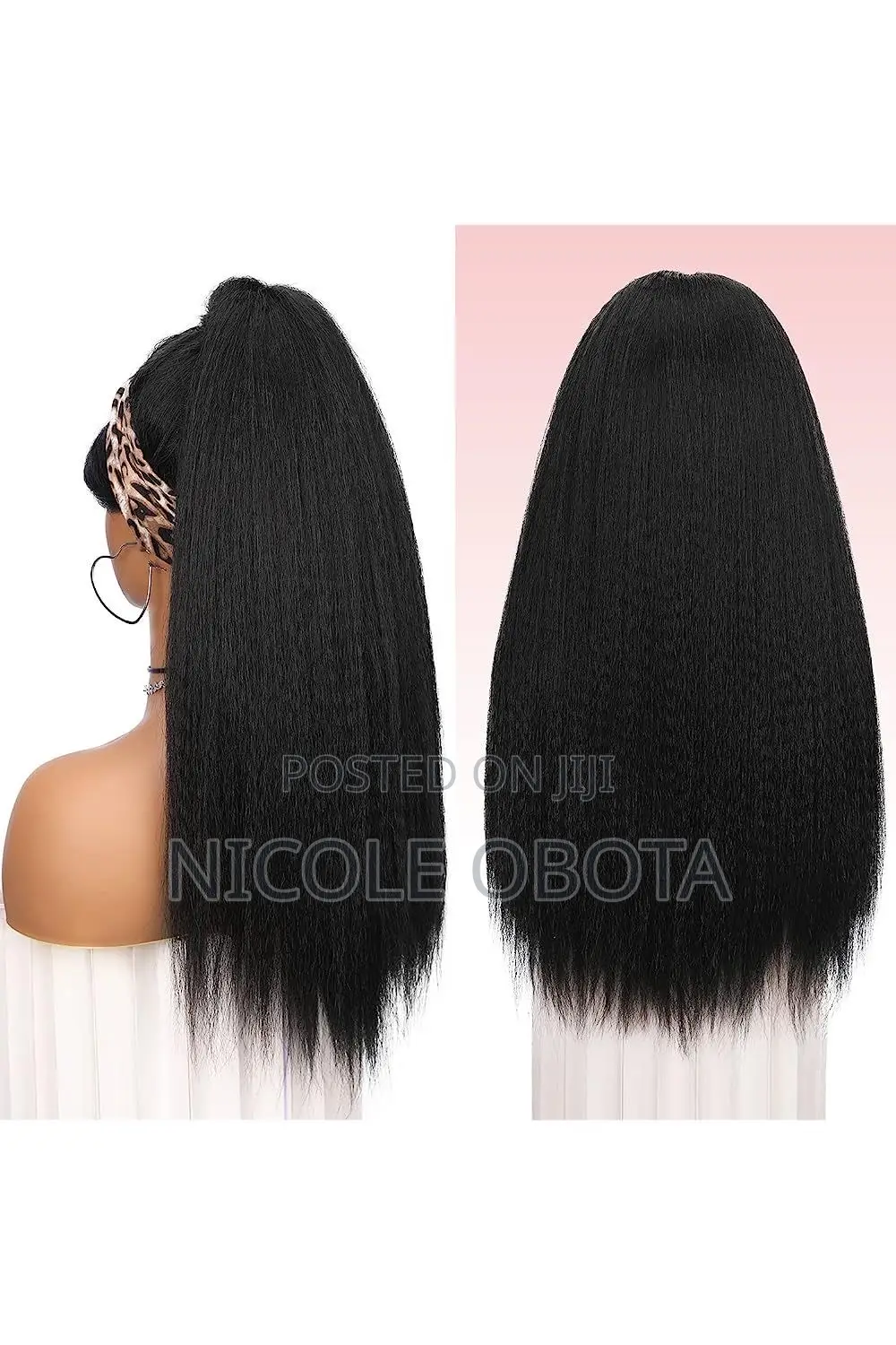 Yaki Kinky Straight Headband Wig , 22 Inches (Synthetic, No Tangle )