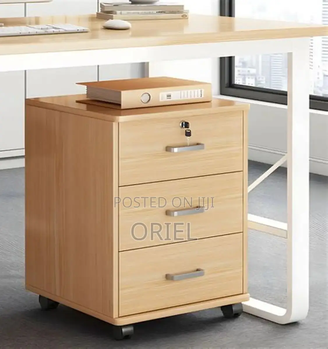 Cabinet: Under-Desk 3-Drawer Rolling Office Cabinet