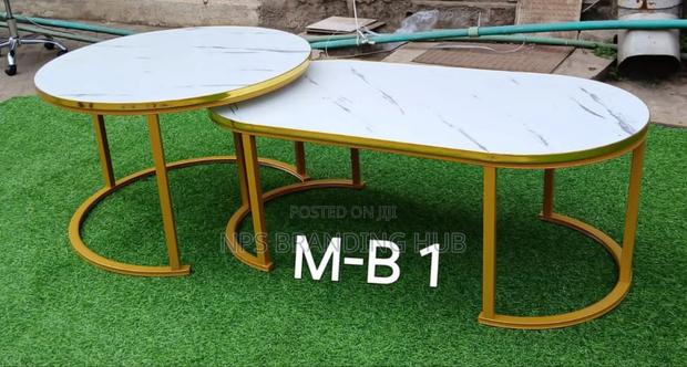 Nesting Coffee Table Set Featuring a Marble Effect MDF Top