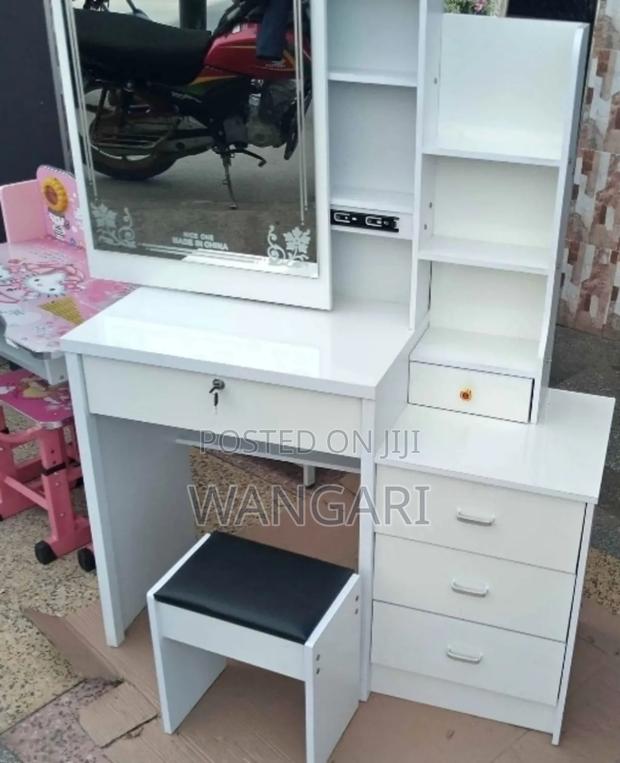 Dressing Table With Sliding Mirror and Make Up Stool