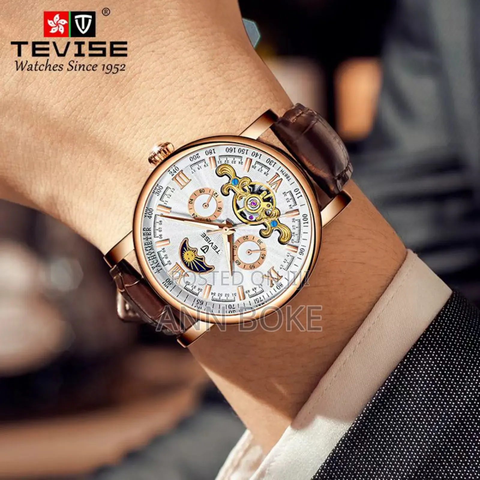 Tevise Automatic Gents Watch Tourbillon Machine