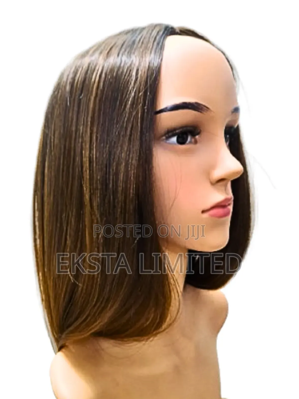 Bob Hair Wig Gradient Black Brown 16 Inch + Wig Cap