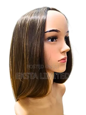 Bob Hair Wig Gradient Black Brown 16 Inch + Wig Cap