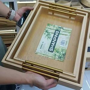 Wooden Serving Trays With Handles - main view