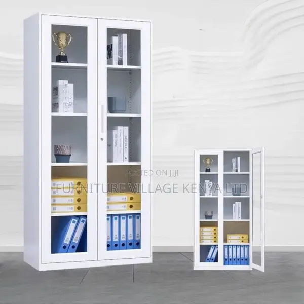 Office Cabinet; 2 Door Transparent Office Filling Cabinet