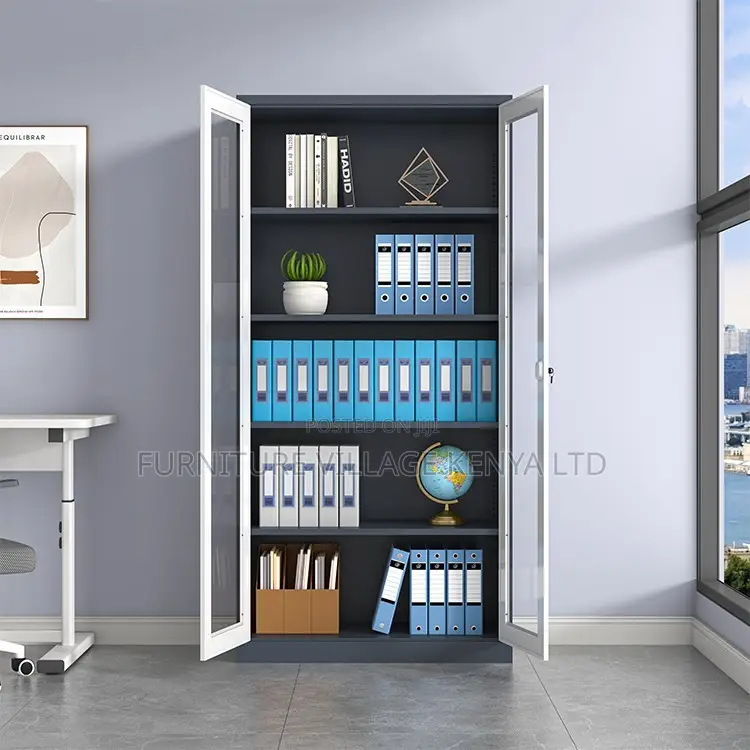 Office Cabinet; 2 Door Transparent Office Filling Cabinet