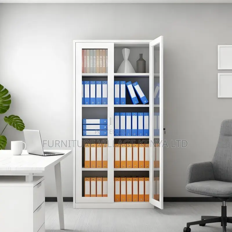 Office Cabinet; 2 Door Transparent Office Filling Cabinet