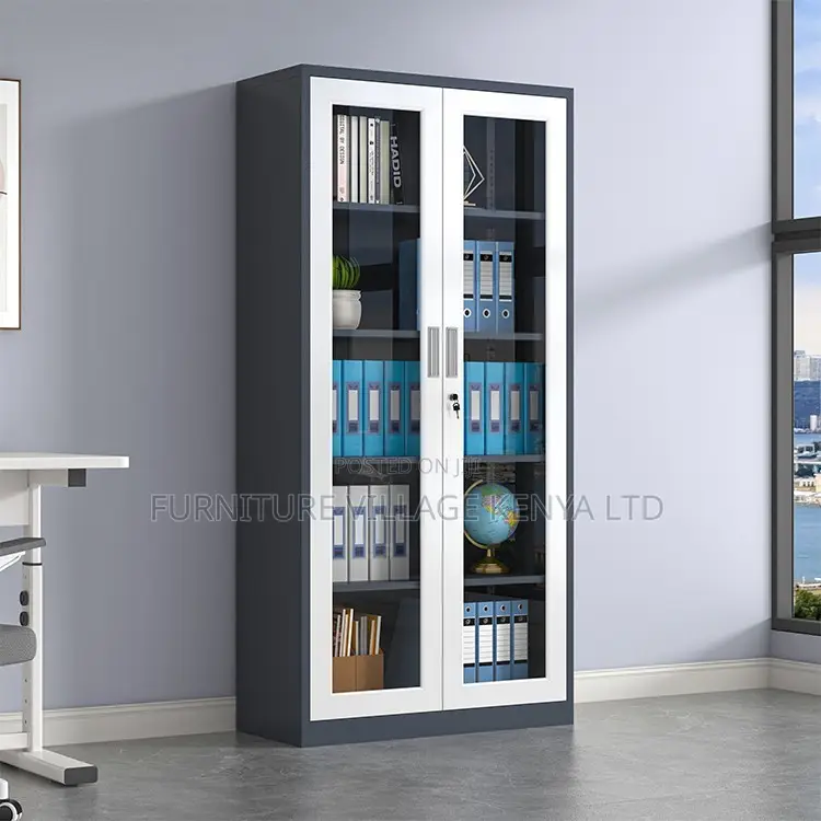 Office Cabinet; 2 Door Transparent Office Filling Cabinet