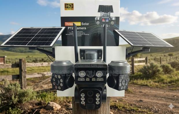 V380 4g Triple Lens Dual Pannel Security Solar Camera