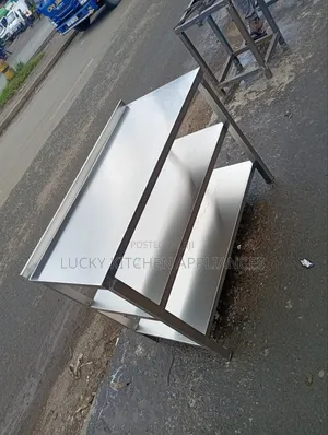 Heavy Duty Stainless Steel Worktop With Two Under Shelves.