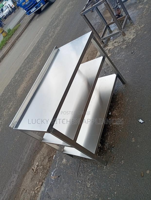 Heavy Duty Stainless Steel Worktop With Two Under Shelves.