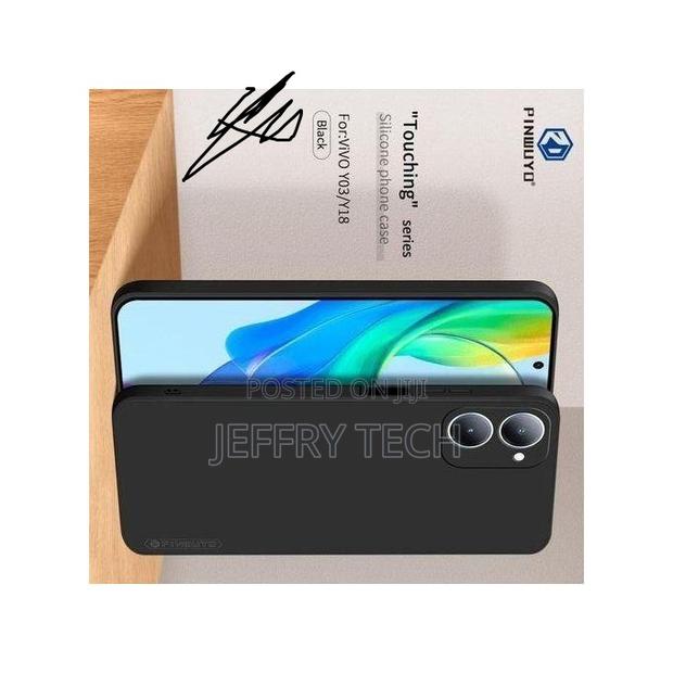 Vivo Y03 Silicone Non Slippery Protective Back Cover Case Black - thumbnail 3