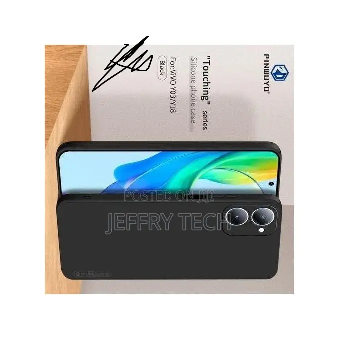 Vivo Y03 Silicone Non Slippery Protective Back Cover Case Black