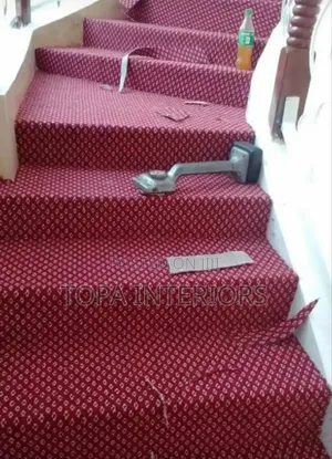Dotted Maroon Stairs Wall to Wall Floor Carpets