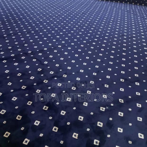 Navy Blue Dotted 4m Wide Executive Office Wall to Wall Carpets
