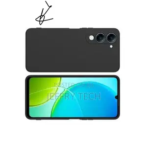 Vivo Y04 Black Original Soft Silicone Cover Case - Flexible Shockproof