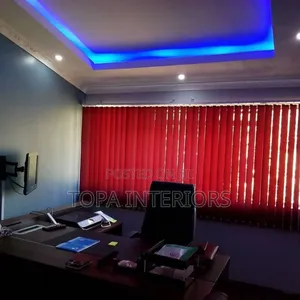Orange Vertical Office Window Blind Curtains