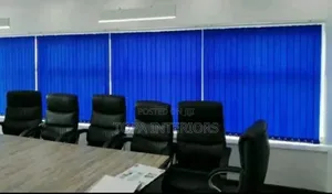 Blue Boardroom Vertical Office Window Blind Curtains
