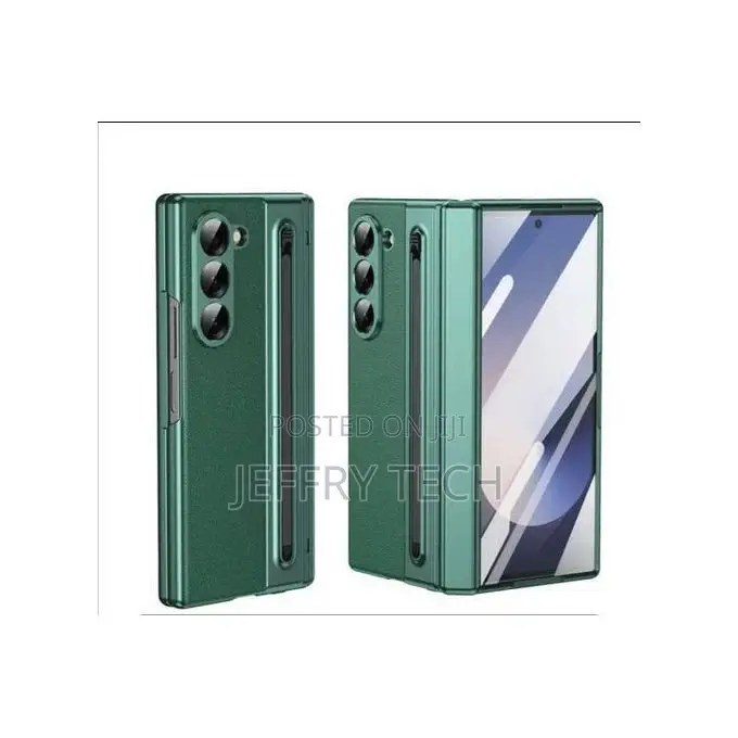 Samsung Galaxy Z Fold 6 Leather Case Hinge Protection Screen Cover+Pen