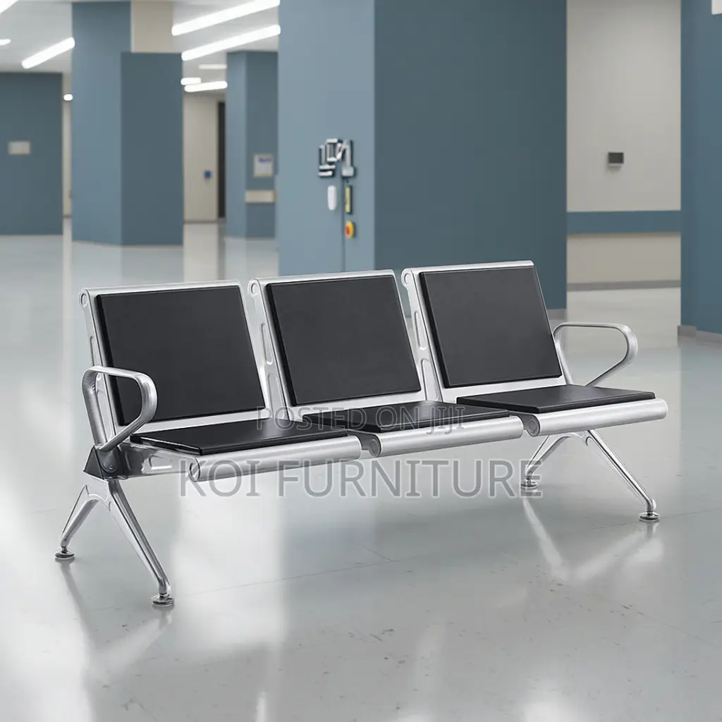 Office Bench : Heavy-Duty 3-Seater Waiting Bench